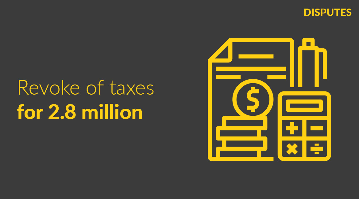 Revoke of taxes for 2.8 million