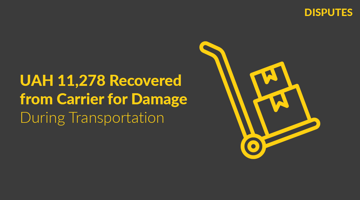 UAH 11,278 Recovered from Carrier for Damage to Automotive Bumper During Transportation