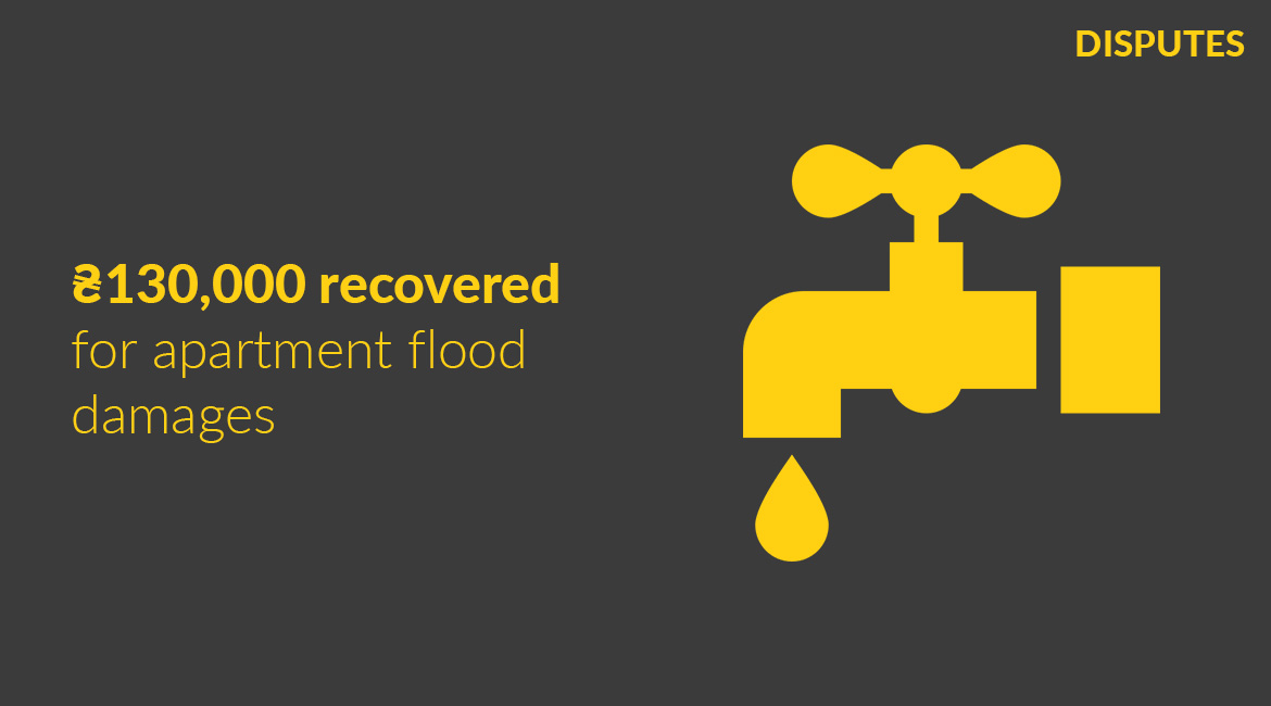 ₴130,000 recovered for apartment flood damages